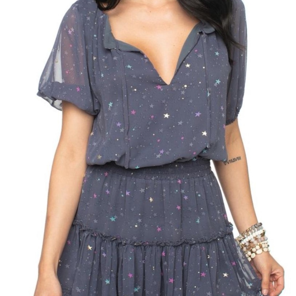 Buddy Love Ray Elastic Waist Dress Glitter Galaxy